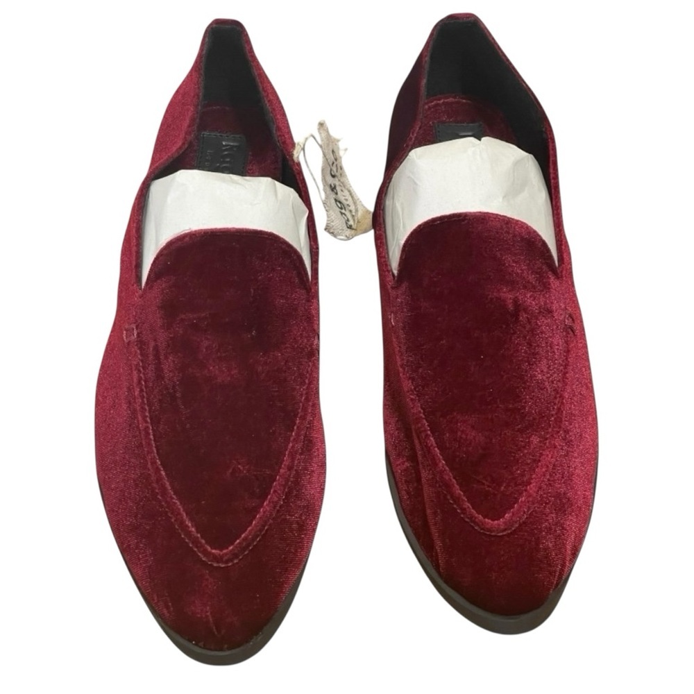 Rag & Co Maroon Velvet Medieval Ren Faire Dark Romantic Ballet Flats Shoe sz 10
